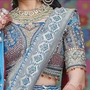 blue bridal lehenga choli — 3