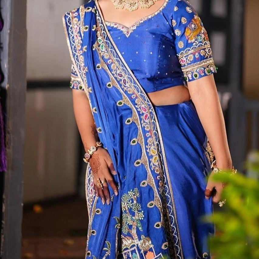 Royal Blue Heritage Patola Saree — 3