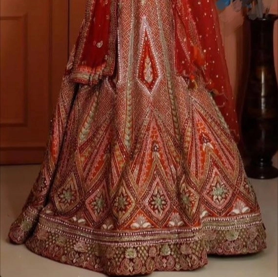 traditional red bridal lehenga choli — 2
