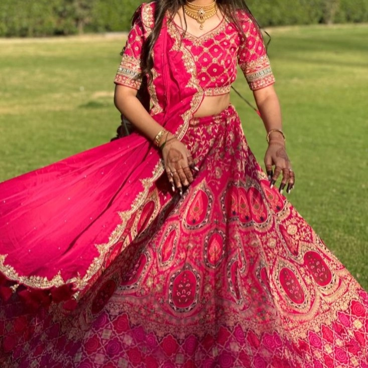 traditional pink designer lehenga choli