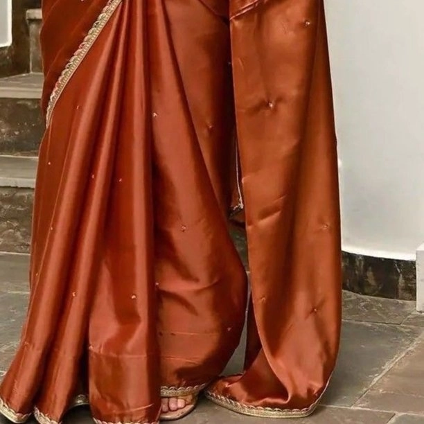 brown silk saree — 2