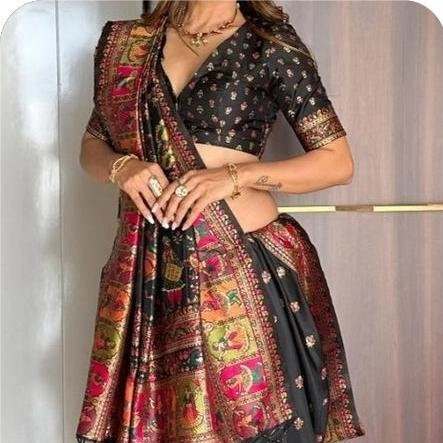 black silk saree