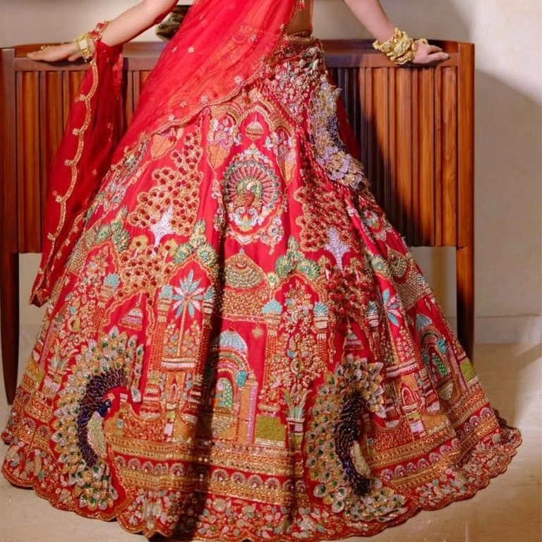 red colour bridal chaniya choli — 2