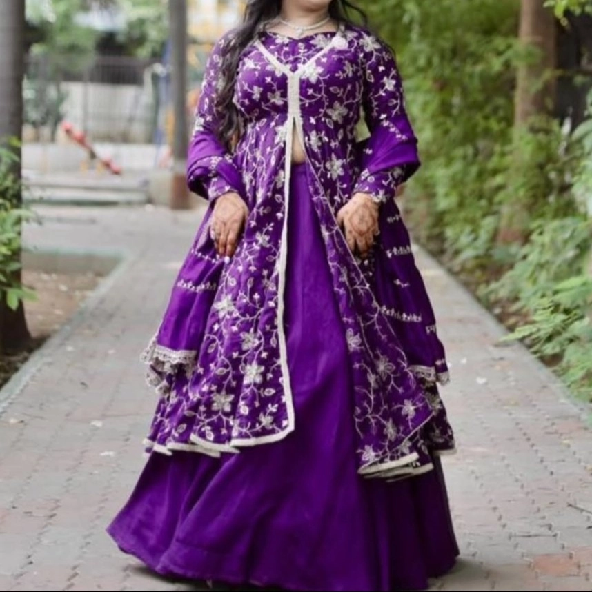 deep purpul coloured chaniya choli — 2