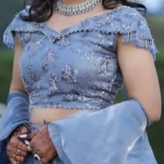 Misty Blue Pearl-Embroidered Lehenga Choli — 2