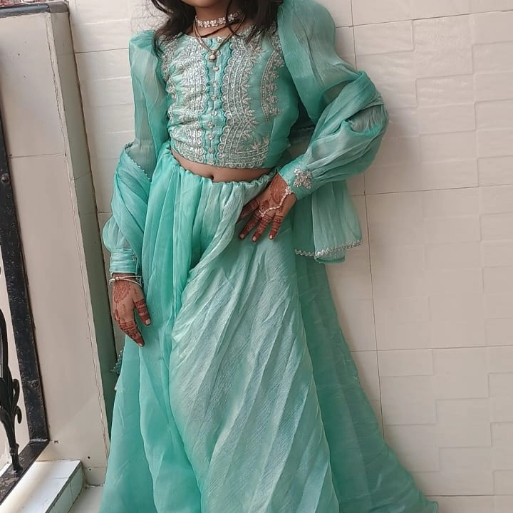 Mint Aqua Fairy Lehenga Set