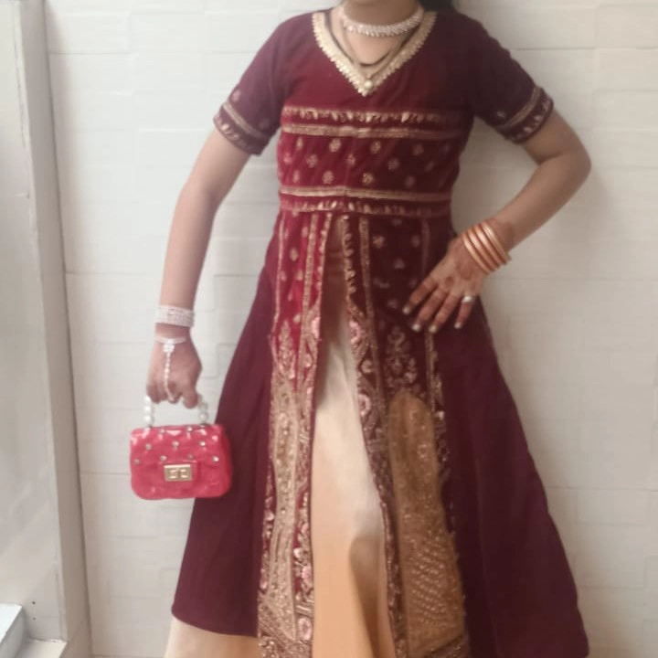 Maroon Royal Anarkali Lehenga Dress
