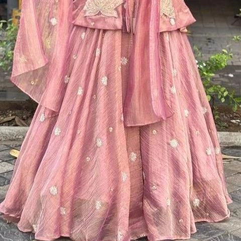 Blush Bloom Layered Lehenga Set — 2