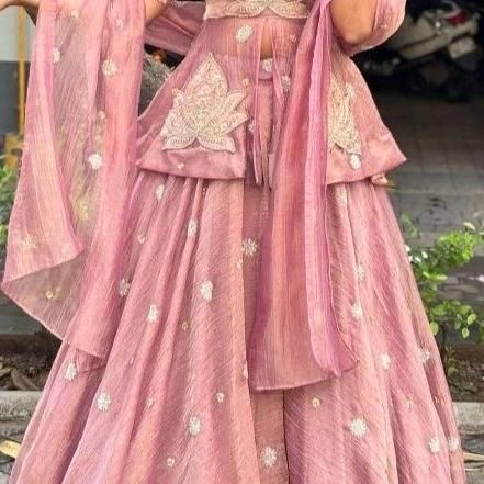 Blush Bloom Layered Lehenga Set — 3