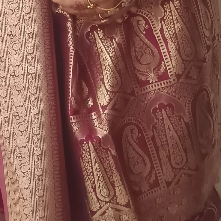 Red pure silk saree — 3