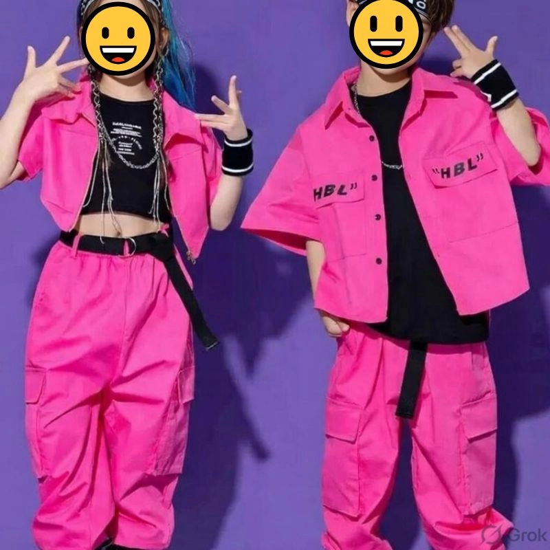 Neon Pink Hip-Hop Dance Set