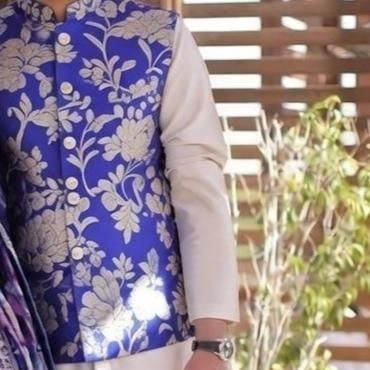 Royal Floral Wedding Lehenga and Printed Sherwani Couple Set — 2