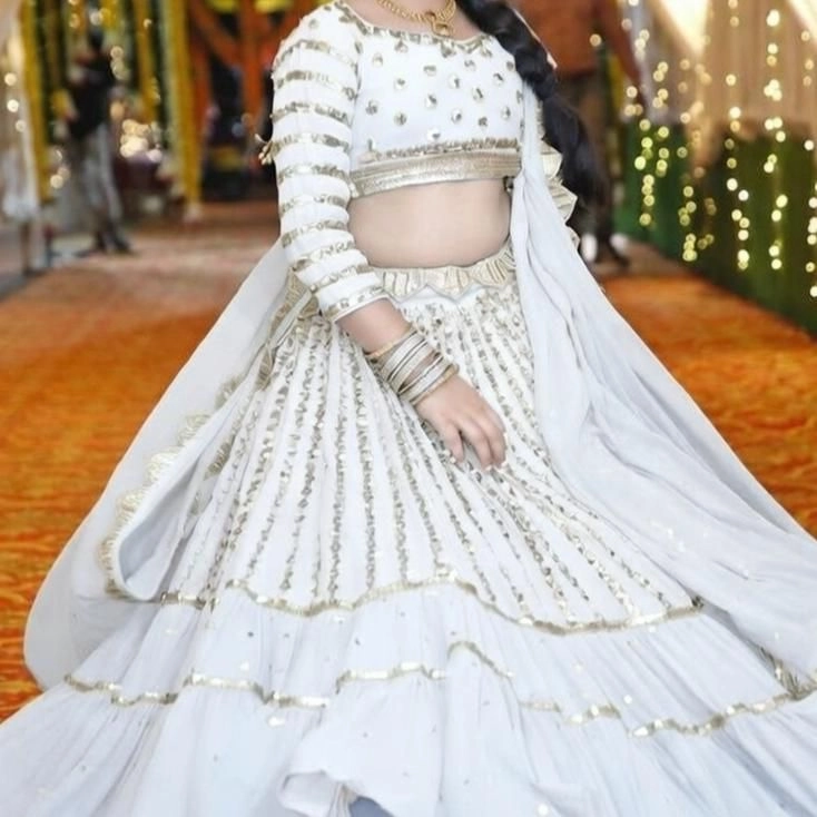 Enchanting Sky Blue Lehenga Choli Set for Girls — 3