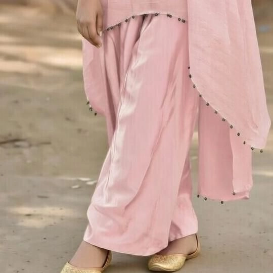 Pink Embroidered Indo-Western Dhoti Set — 2