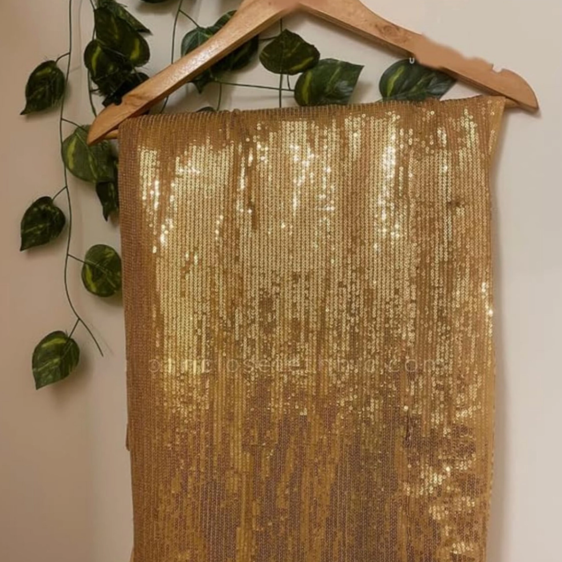 Women Bollywood golden Heavy Sequins Embroidery Work Saree — 3